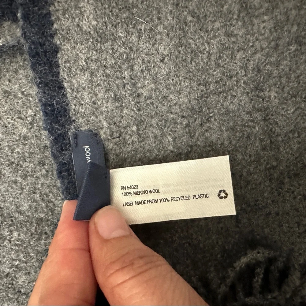Gap wool scarf navy & gray two tone colored